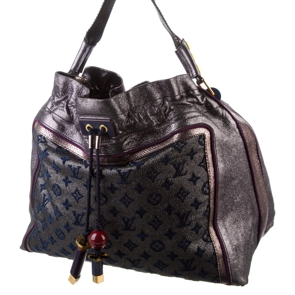 Louis Vuitton RARE Purple Monogram Lurex Blue Bird Bag Limited Edition